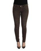 Slim Fit Low Waist Skinny Denim Jeans with Zipper Closure and Logo Details 40 IT Women