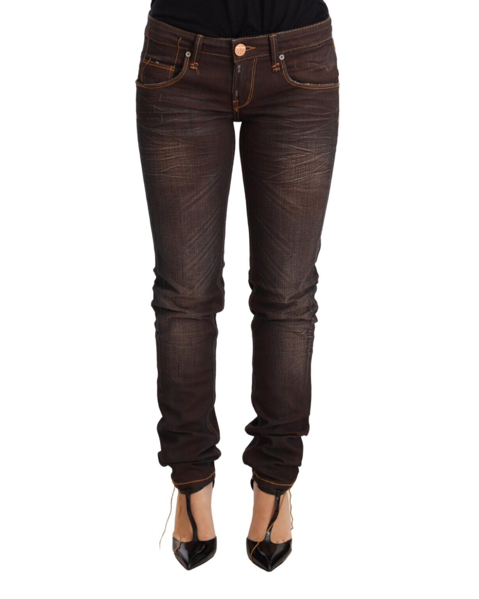 ACHT Brown Washed Low Waist Skinny Denim Jeans W26 US Women Main image