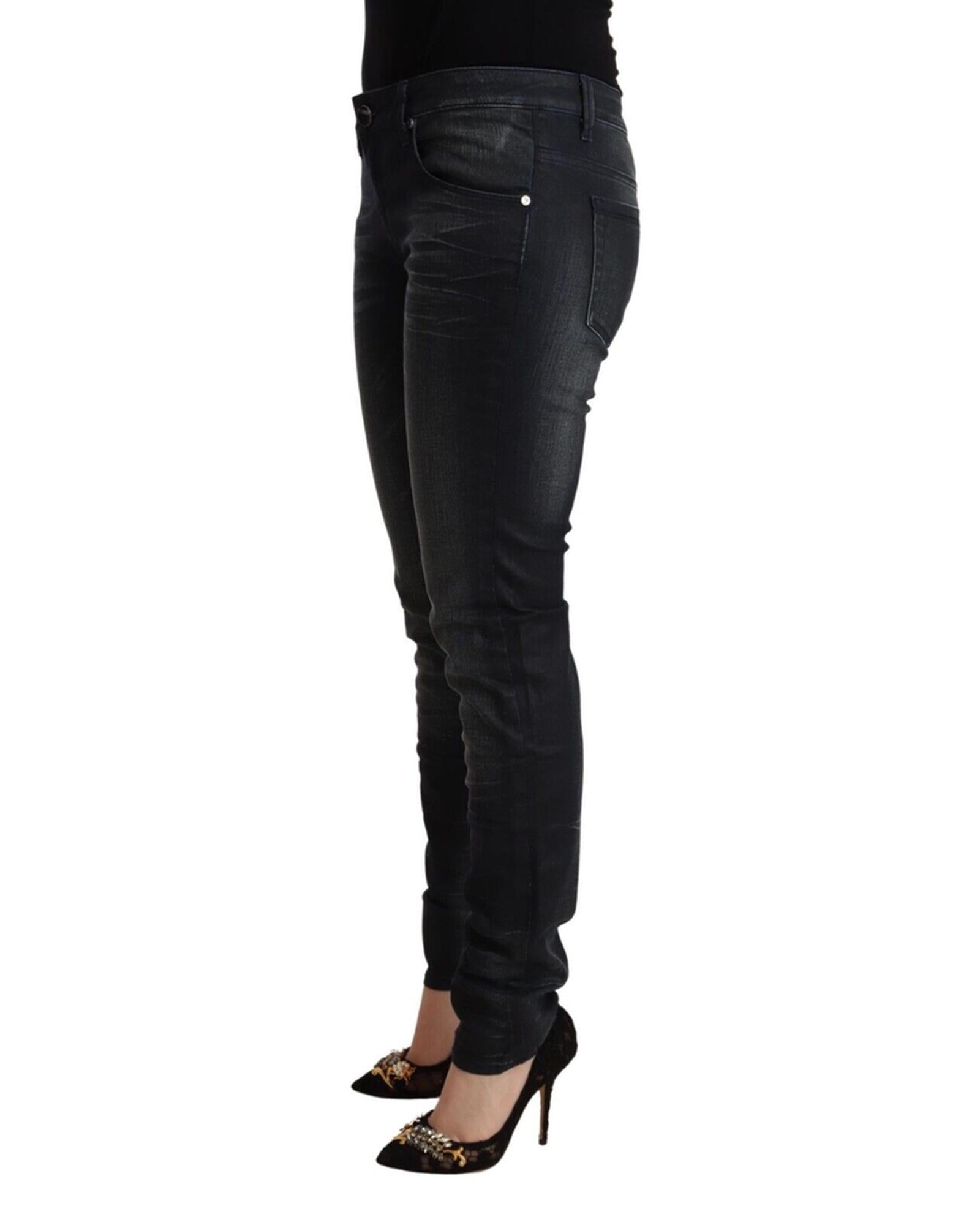 Slim Fit Low Waist Black Washed Jeans W26 US Women Secondary image