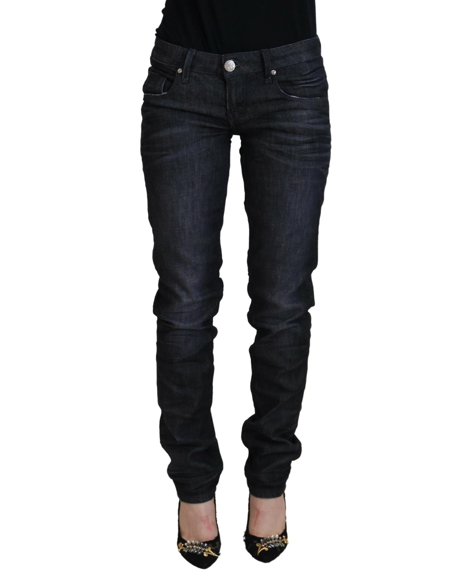 Low Waist Straight Denim Pants with Logo Details W26 US Women Main image