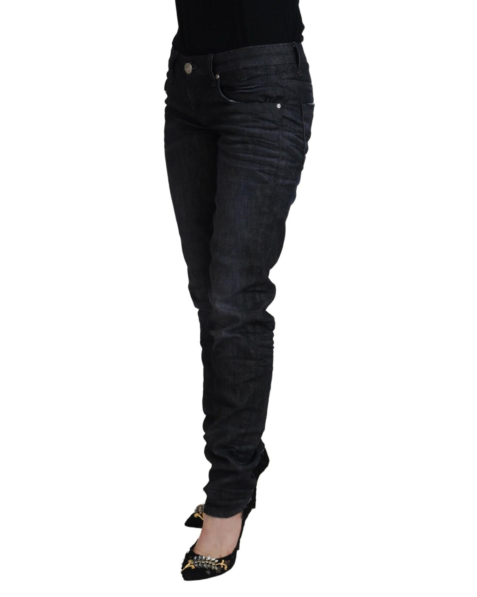 Low Waist Straight Denim Pants with Logo Details W26 US Women Secondary image