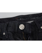 Low Waist Straight Denim Pants with Logo Details W26 US Women