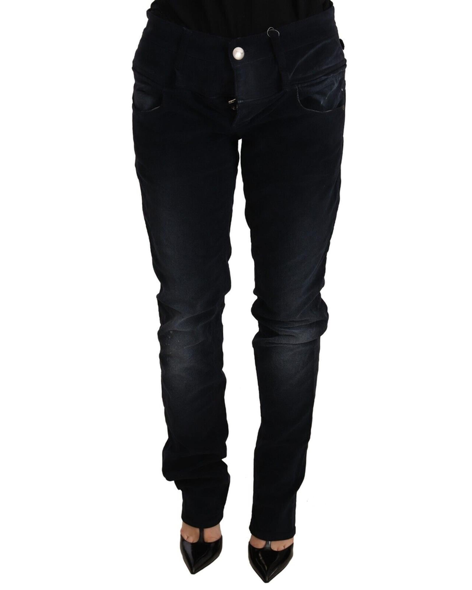 Authentic ACHT Jeans: Slim Fit Dark Blue Washed Relaxed Double Fit W26 US Women Main image
