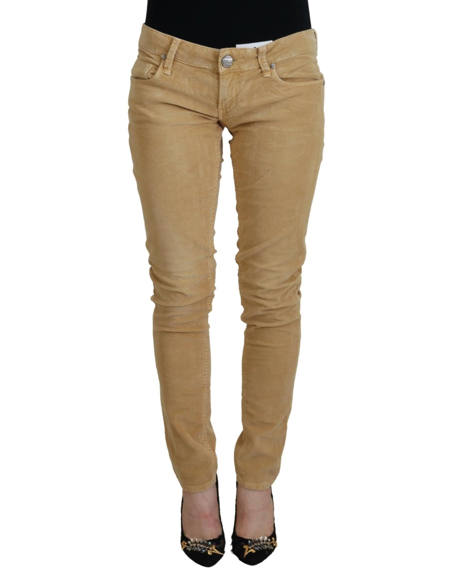 Authentic ACHT Skinny Jeans with Low Waist Corduroy Design W26 US Women Main image