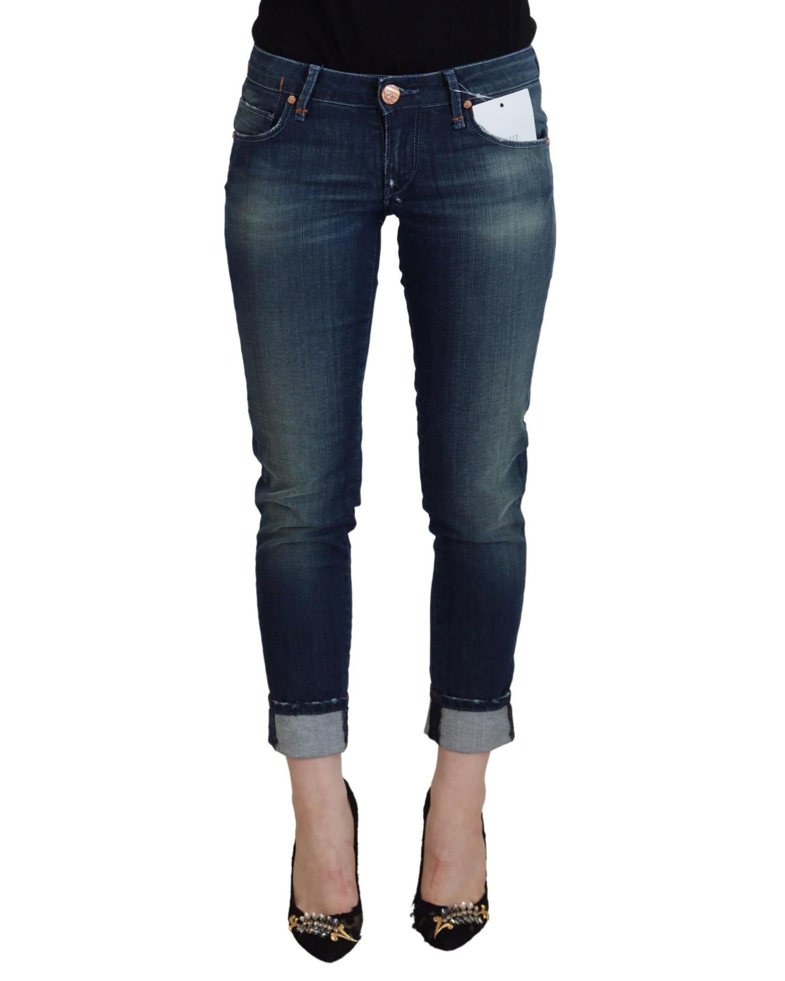 Authentic ACHT Slim Fit Denim Jeans with Logo Details W26 US Women Main image