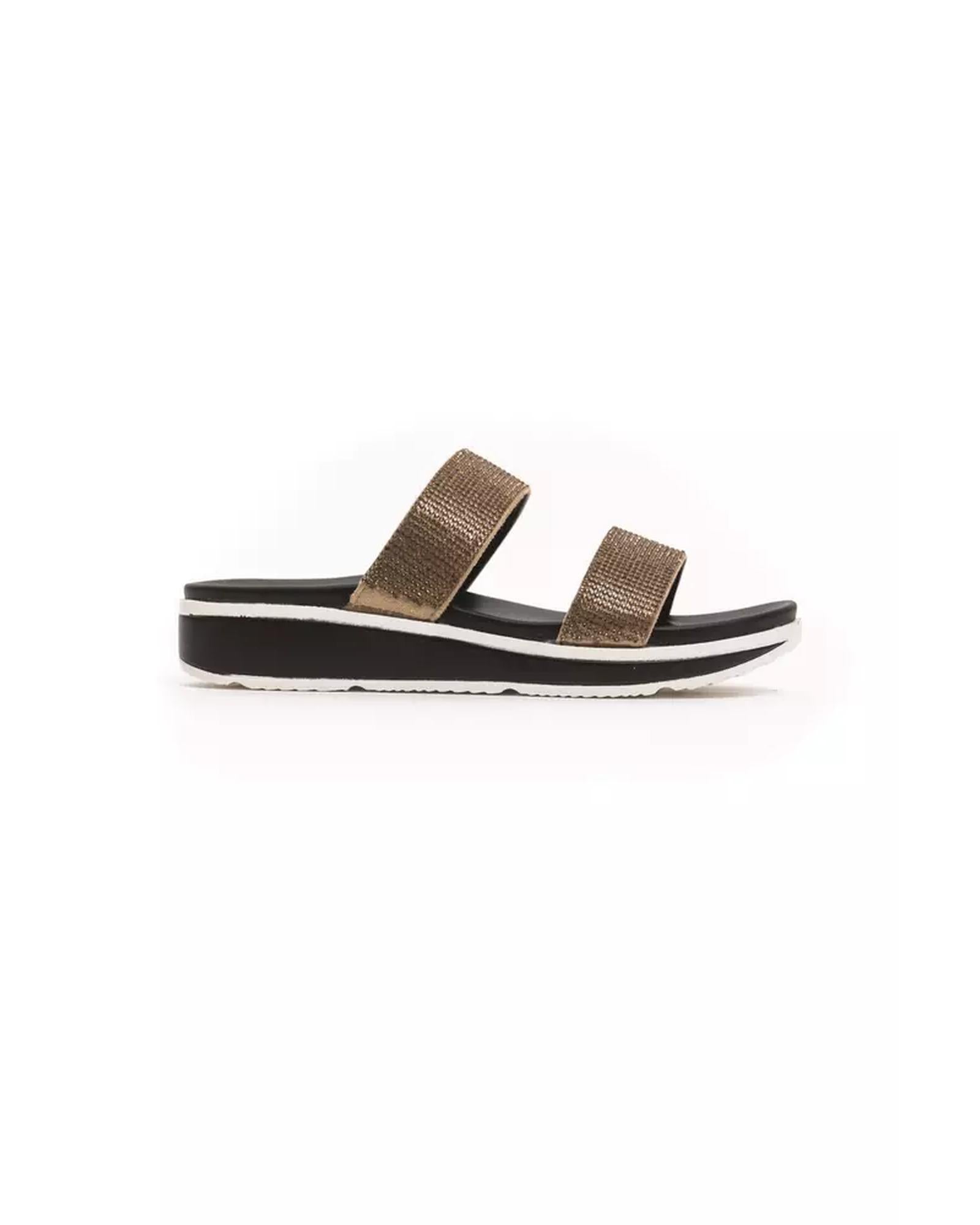 Rhinestone Embellished Low Sandal with Two Straps 38 EU Women Main image