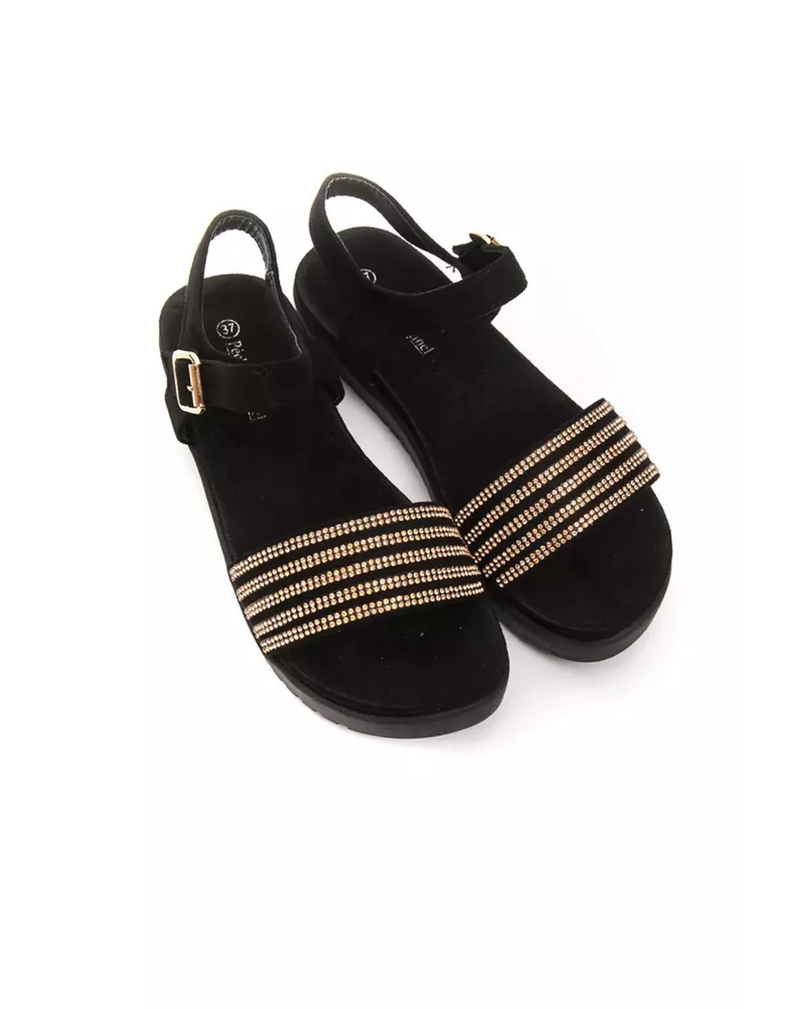 Ankle Strap Rhinestone Low Sandal with 3 cm Heel 39 EU Women Secondary image