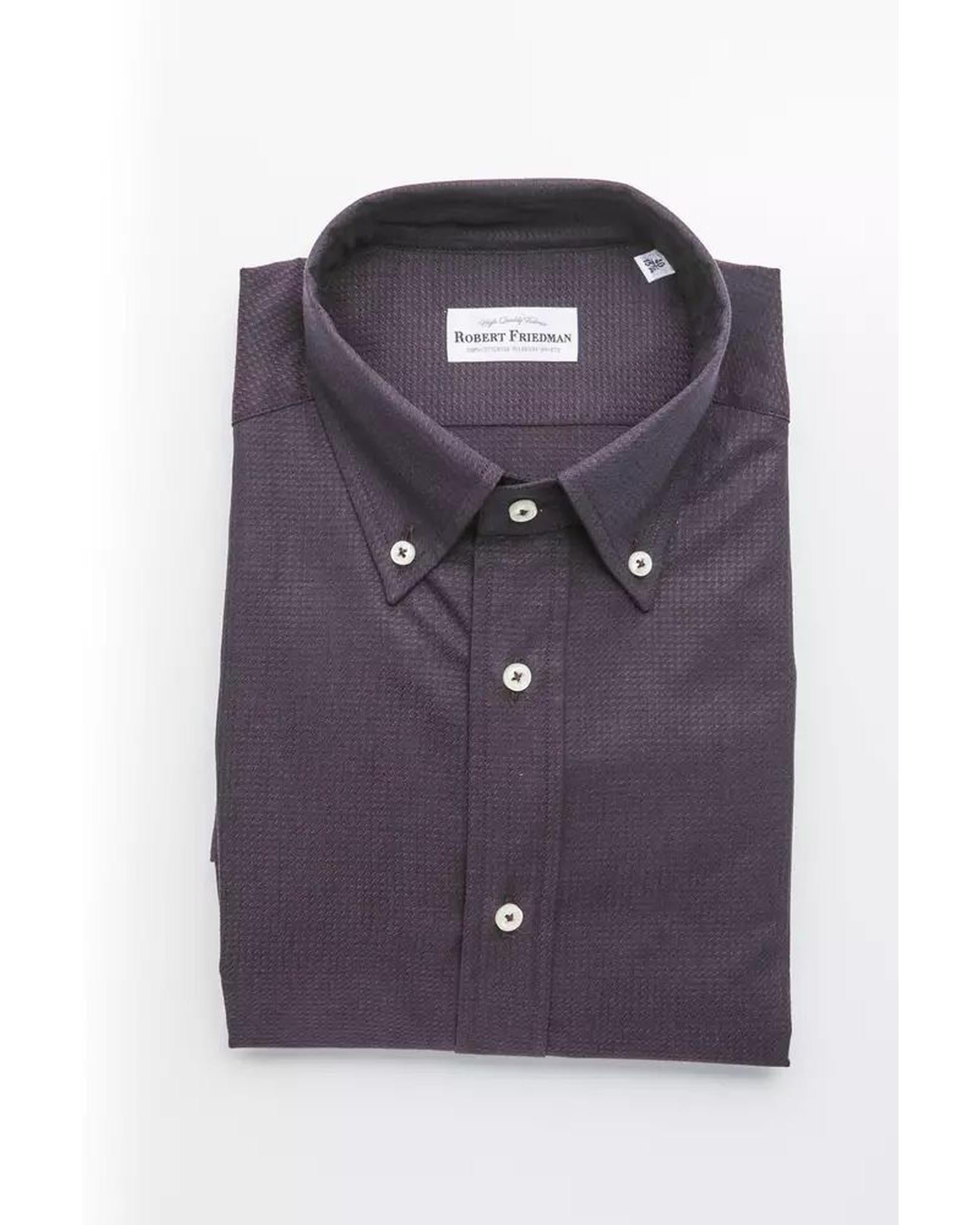 Robert Friedman Men's Black Cotton Shirt - L
