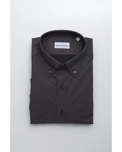 Robert Friedman Men's Black Cotton Shirt - L