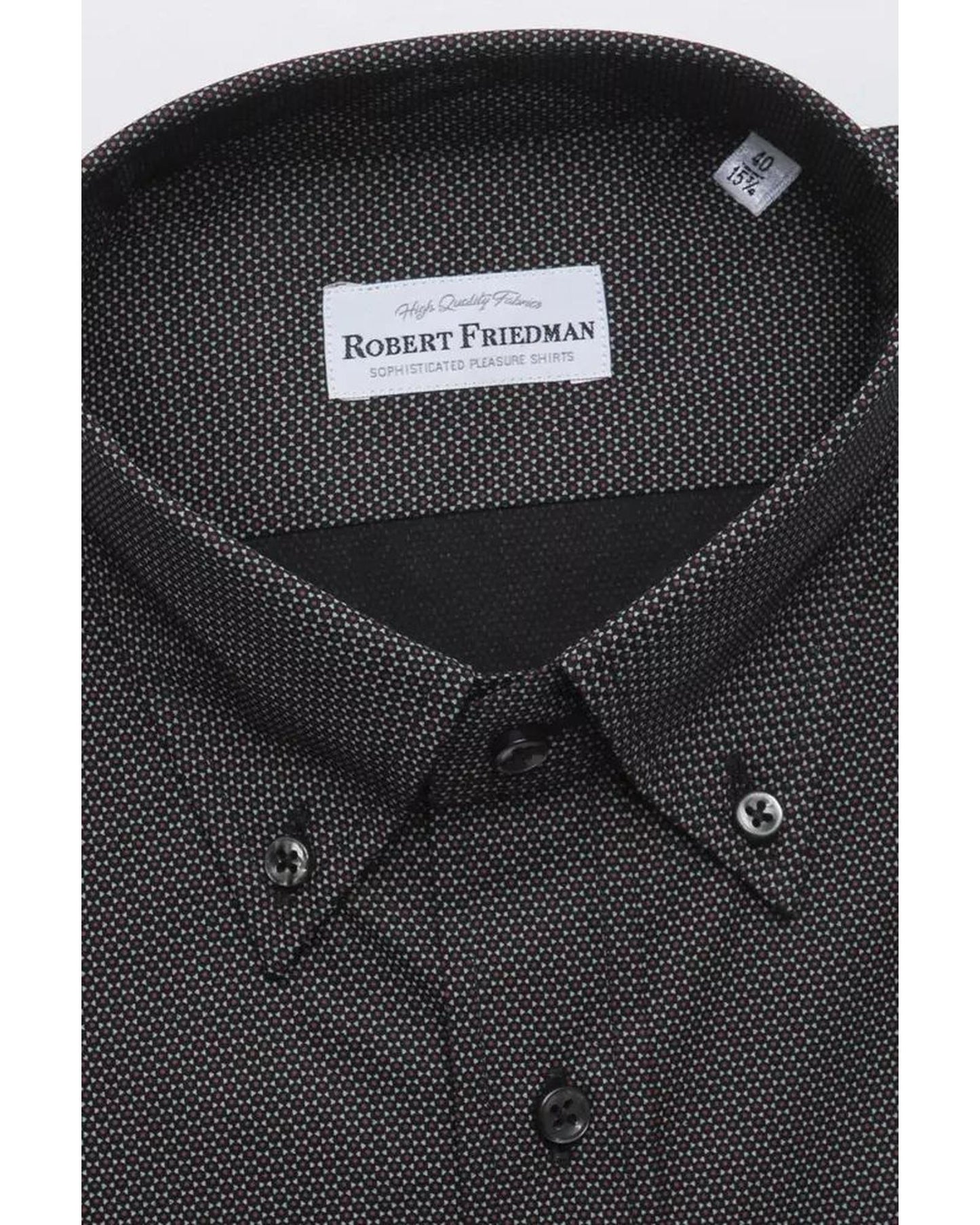 Robert Friedman Men's Black Cotton Shirt - L