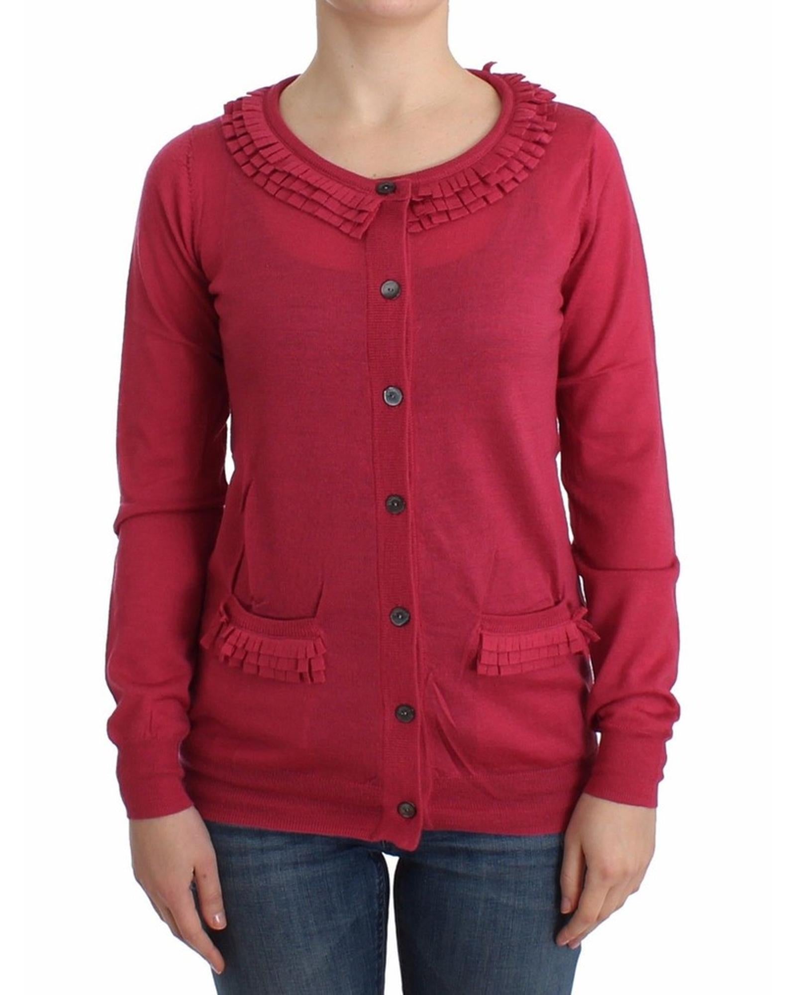 Authentic John Galliano Pink Wool Cardigan with Logo Details S Women Main image