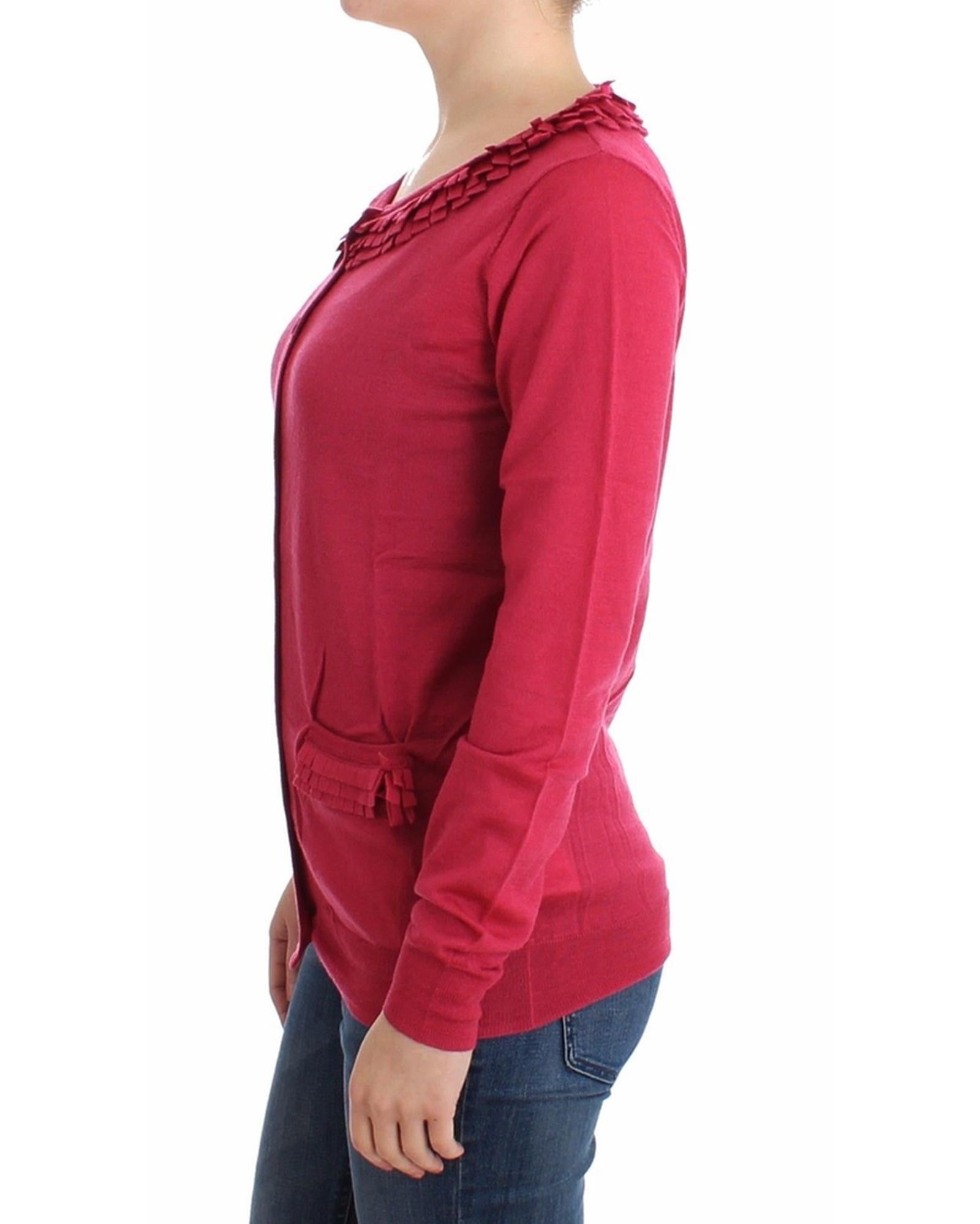Authentic John Galliano Pink Wool Cardigan with Logo Details S Women Secondary image