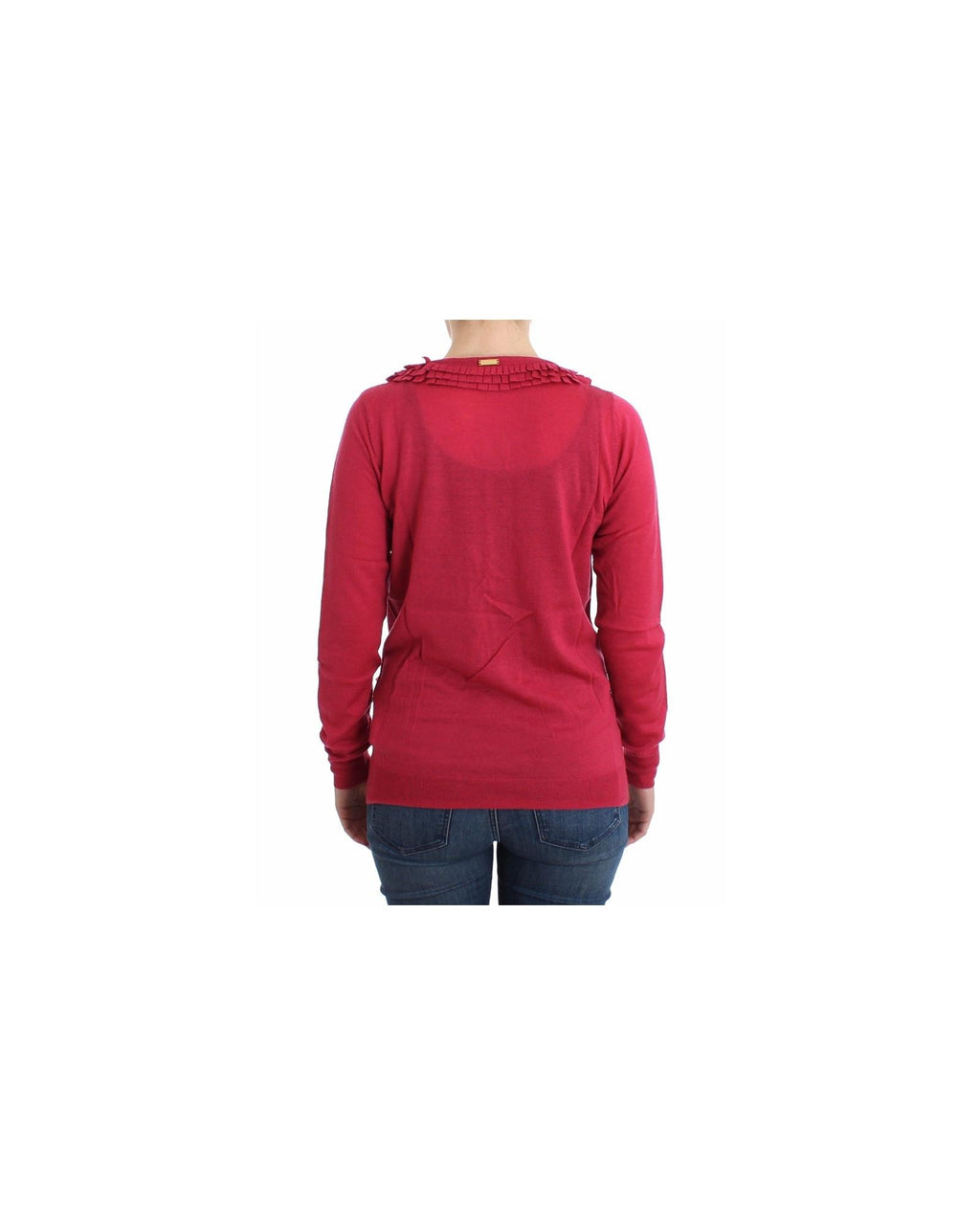Authentic John Galliano Pink Wool Cardigan with Logo Details S Women