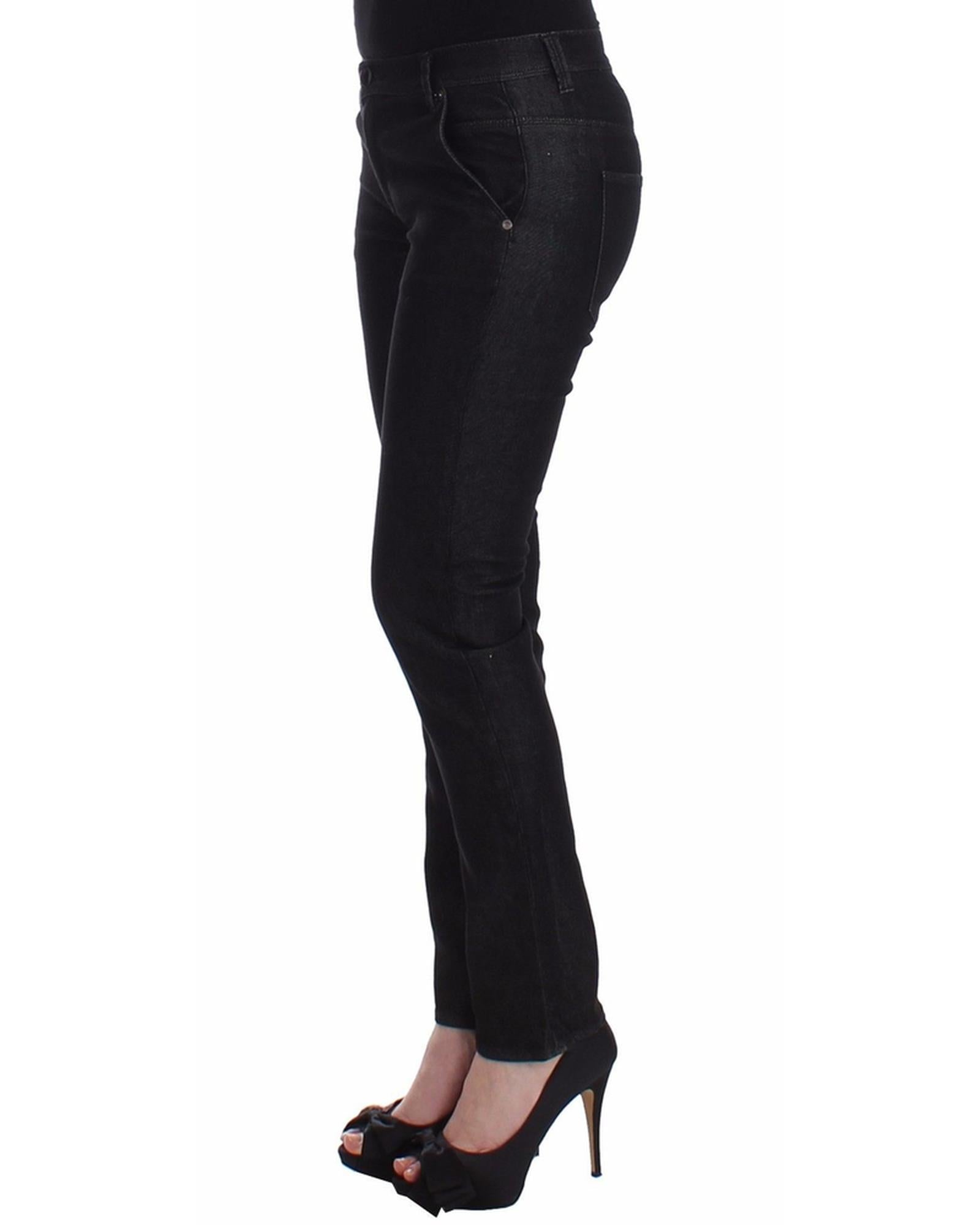 Authentic Ermanno Scervino Black Skinny Jeans with Logo Details W26 US Women Secondary image