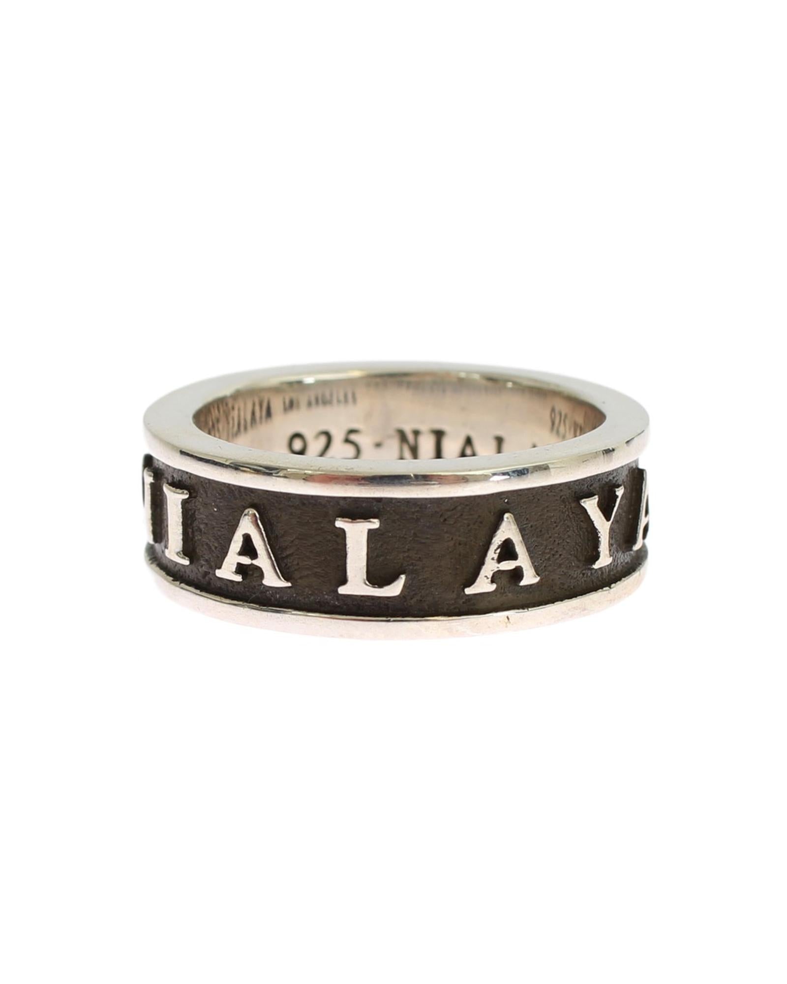 925 Sterling Silver Logo Ring 63 EU Men Main image