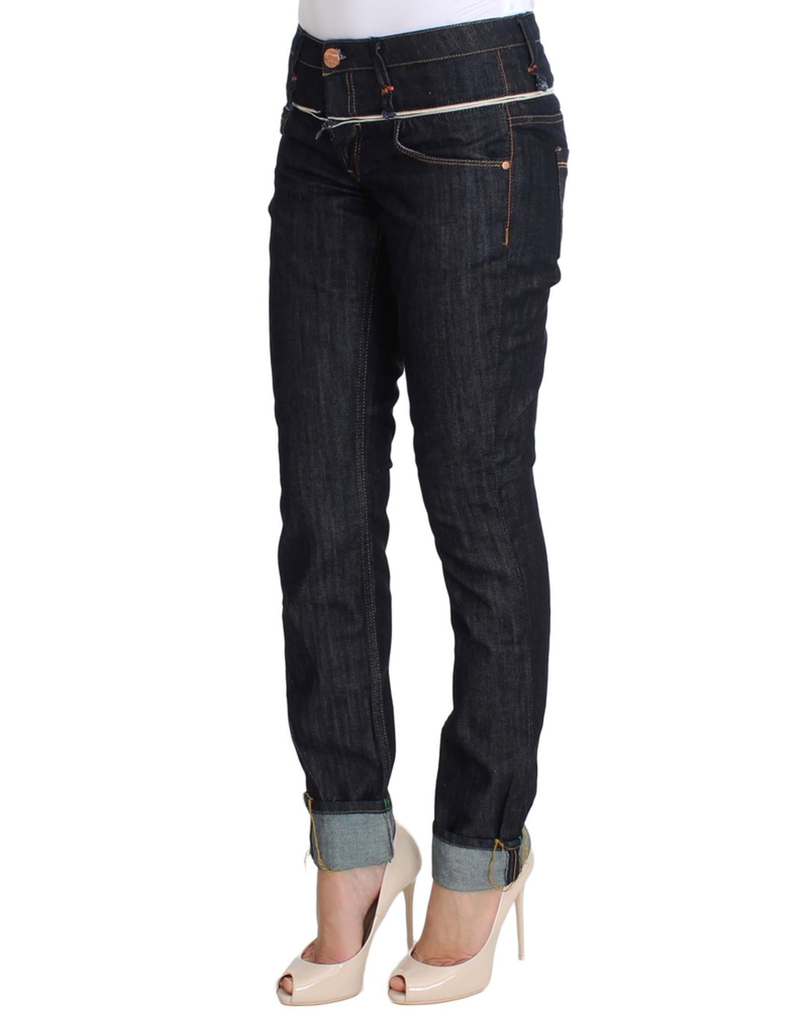 Authentic ACHT Straight Fit Dark Blue Jeans with Logo Details W26 US Women Secondary image