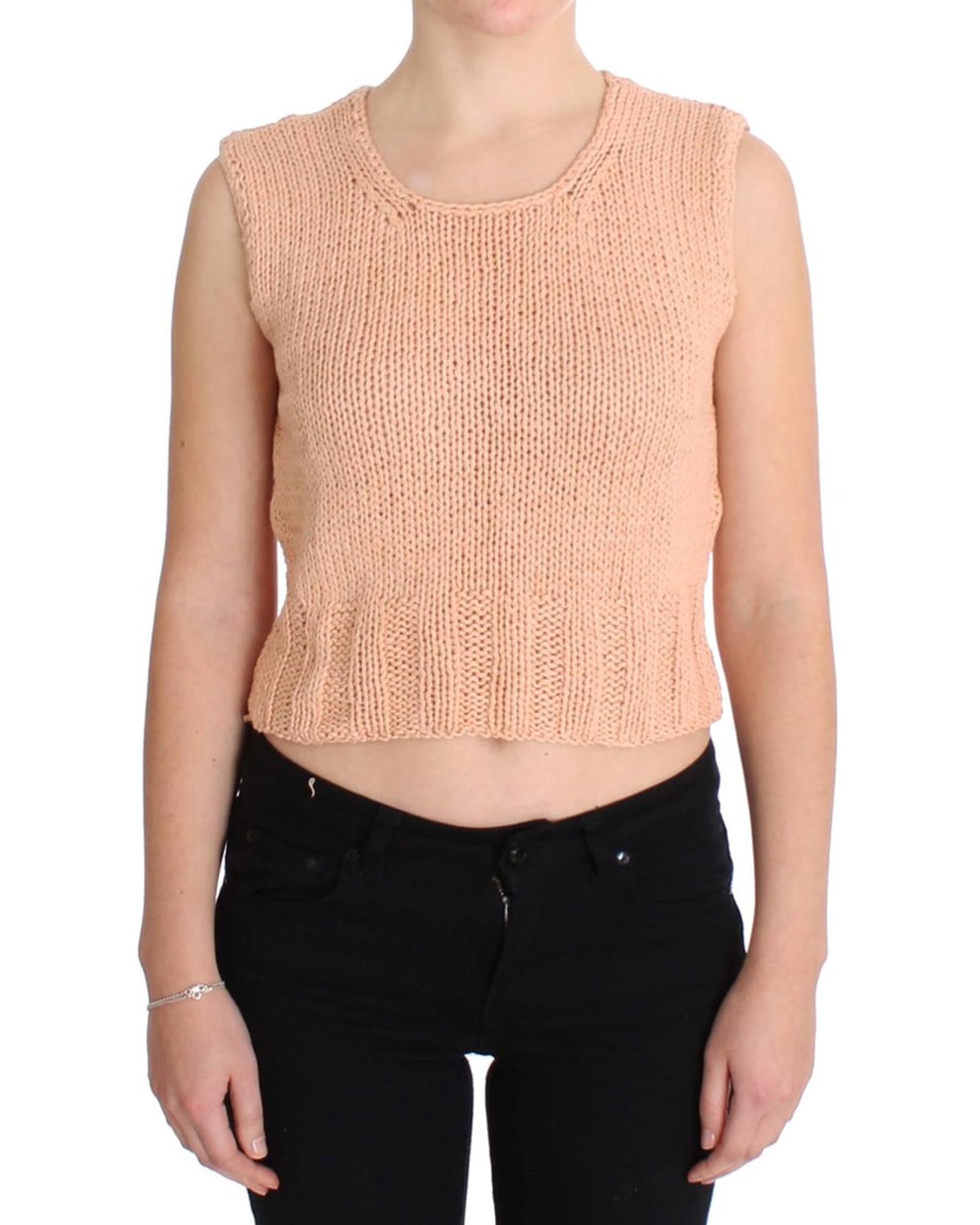 Pink Memories Sleeveless Knitted Cotton Blend Vest Sweater One Size Women Main image