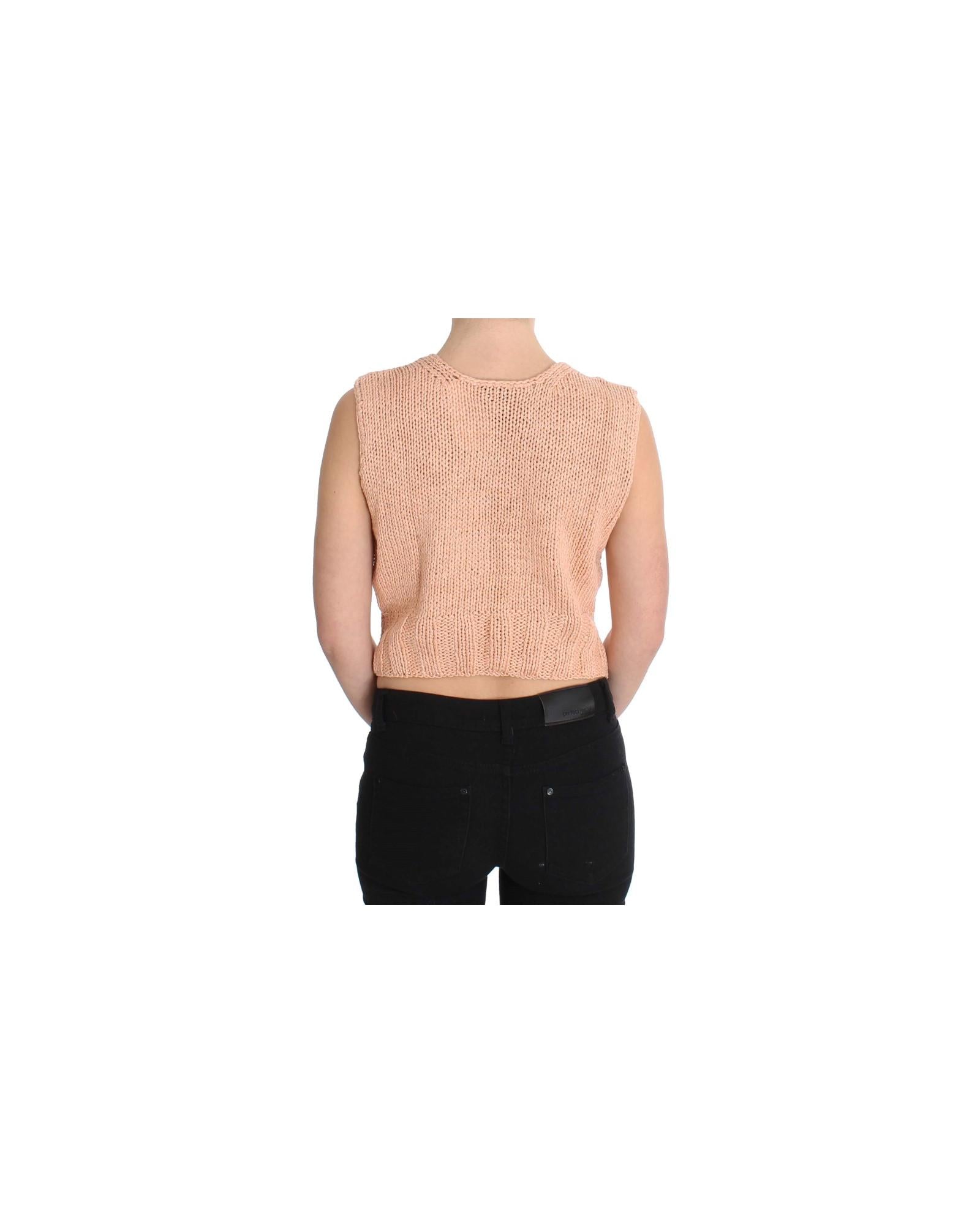 Pink Memories Sleeveless Knitted Cotton Blend Vest Sweater One Size Women Secondary image