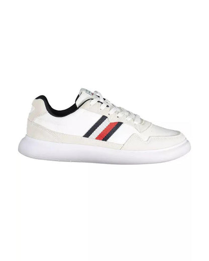 Tommy Hilfiger Men's White Polyester Sneaker - 44 EU