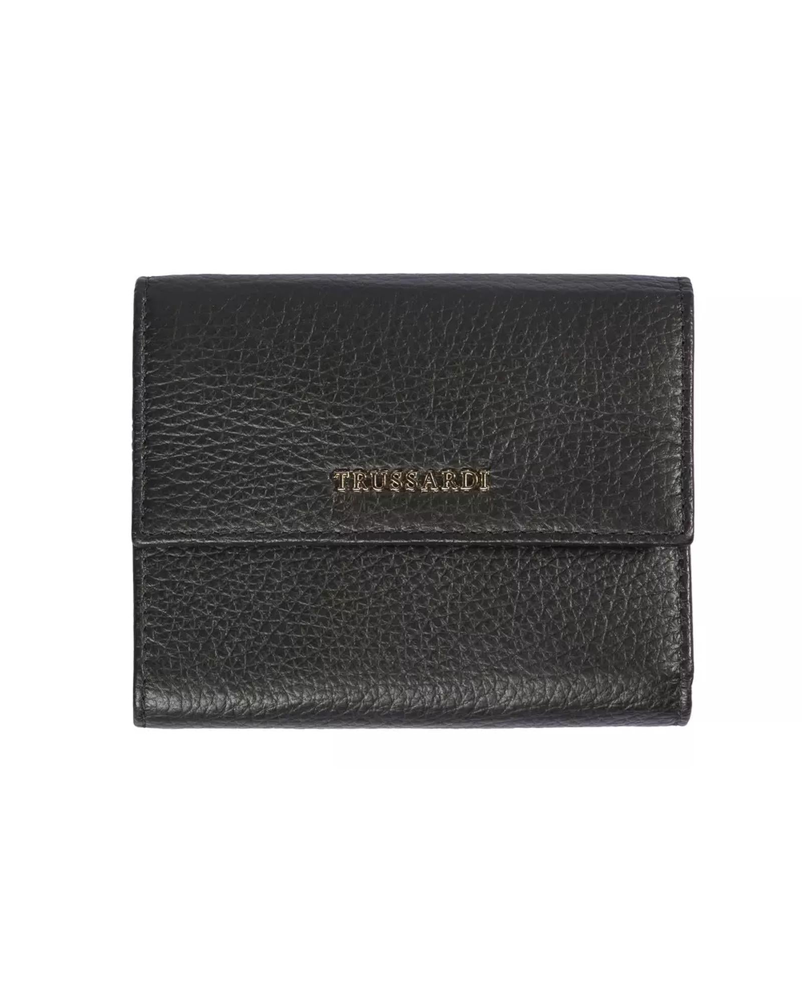 Embossed Leather Womens Wallet with Press Button Closure One Size Women