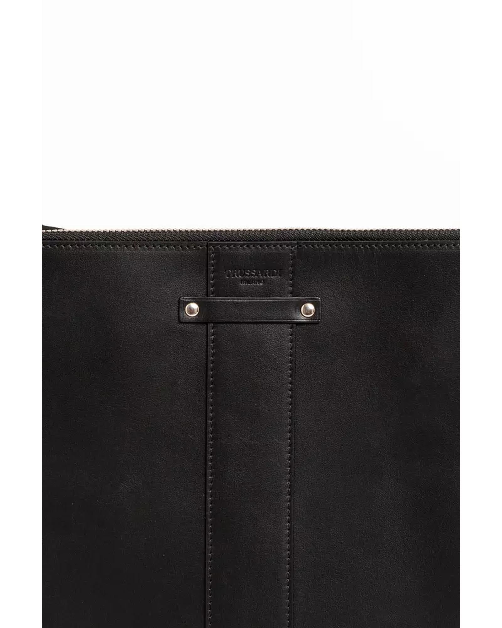 Black Calfskin Pocket Clutch Bag with Logo Detailing One Size Men Secondary image