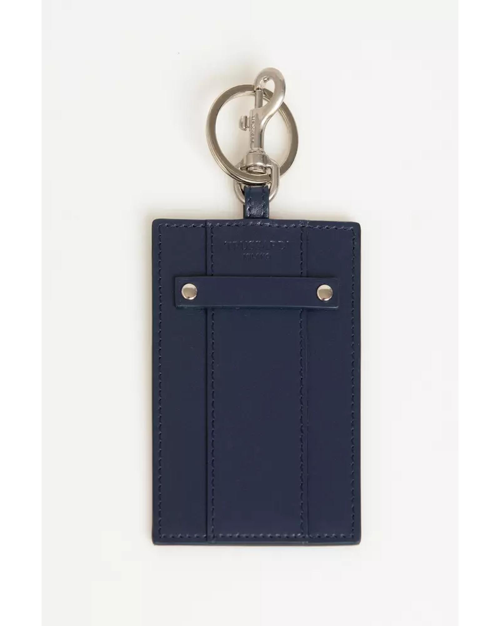 Leather Badge Holder with Hammered Detailing and Brand Lettering One Size Men Main image
