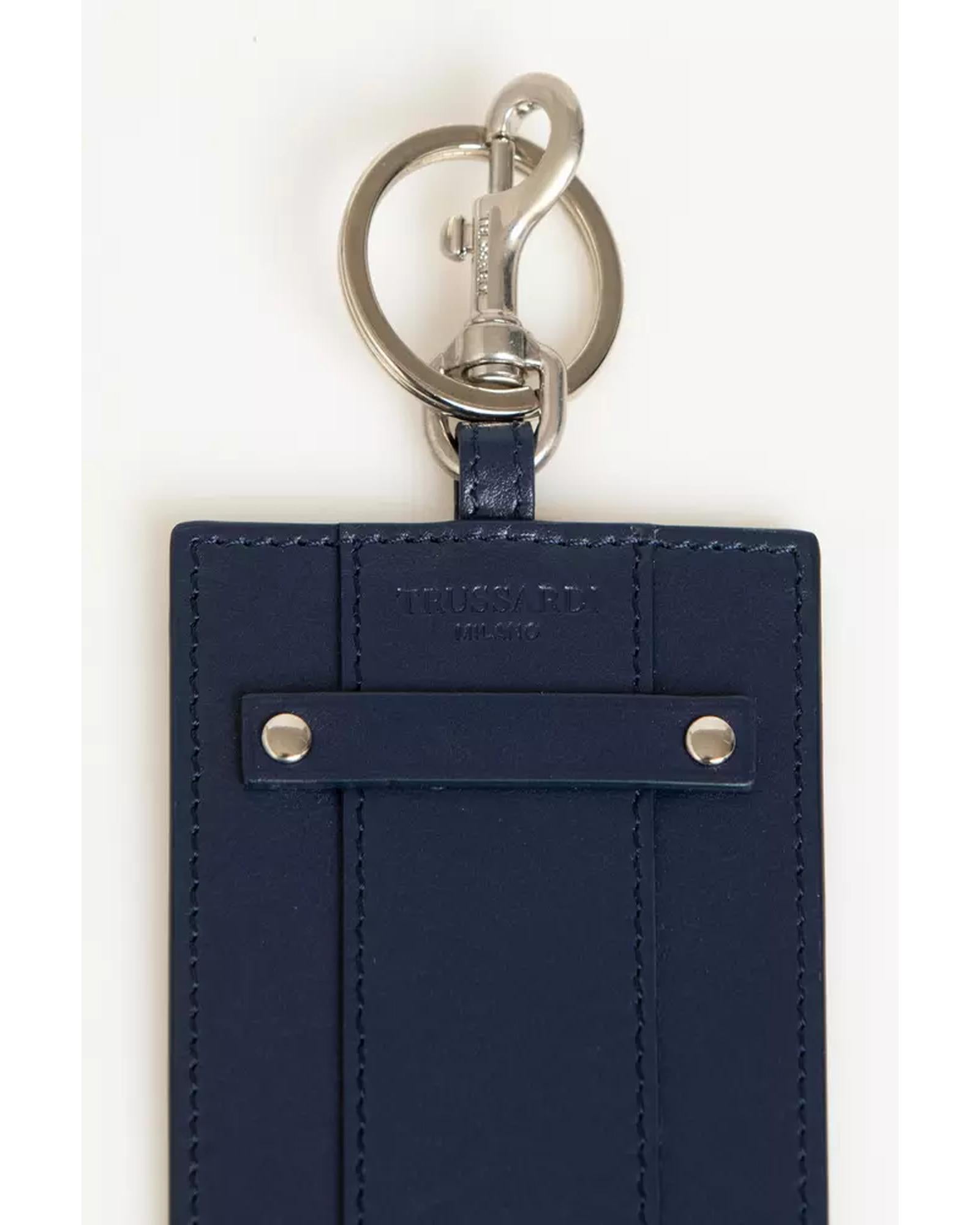 Leather Badge Holder with Hammered Detailing and Brand Lettering One Size Men Secondary image