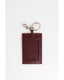 Leather Badge Holder with Hammered Detailing and Shiny Key Ring One Size Men