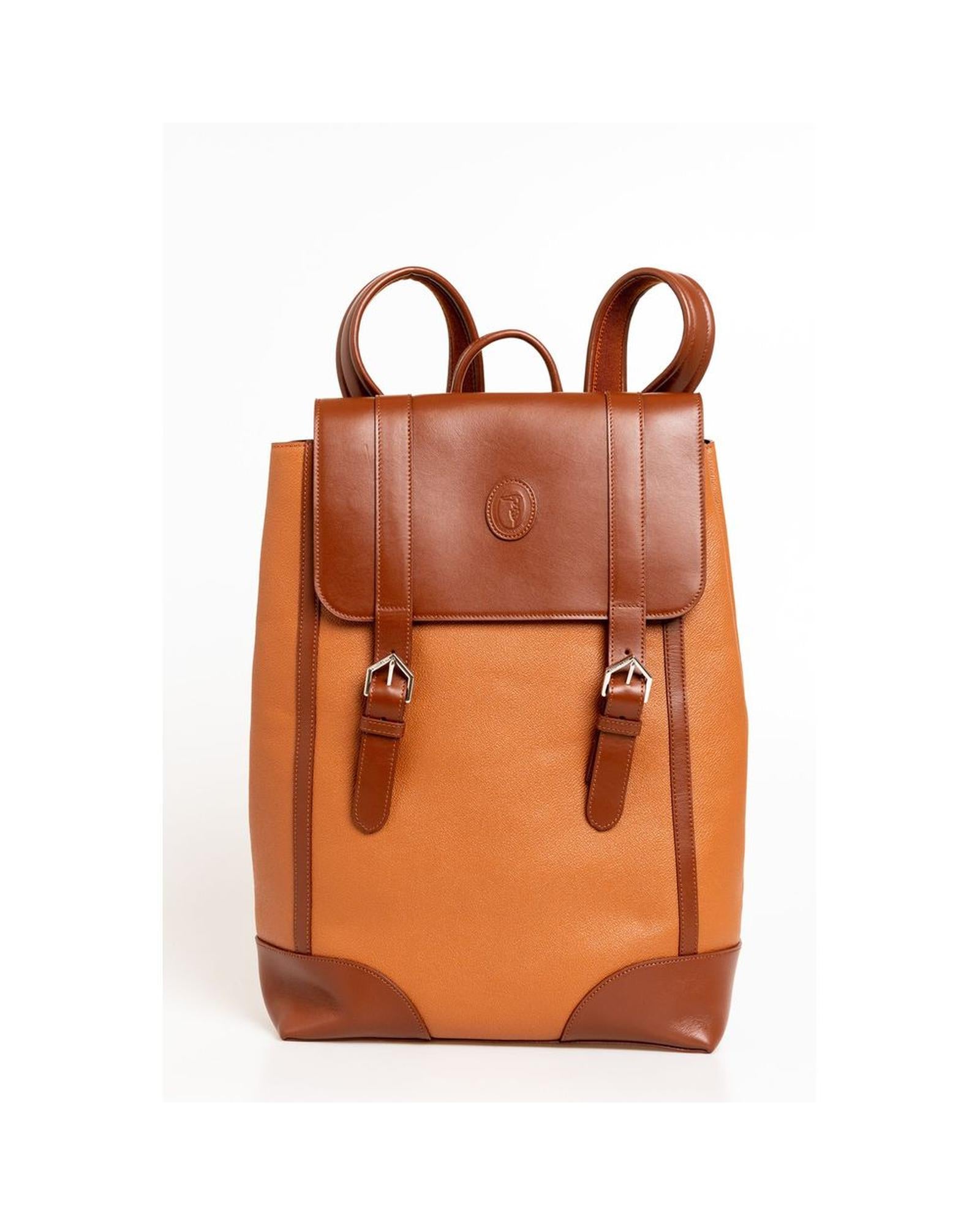 Trussardi Men's Brown Leather Backpack - One Size Main image