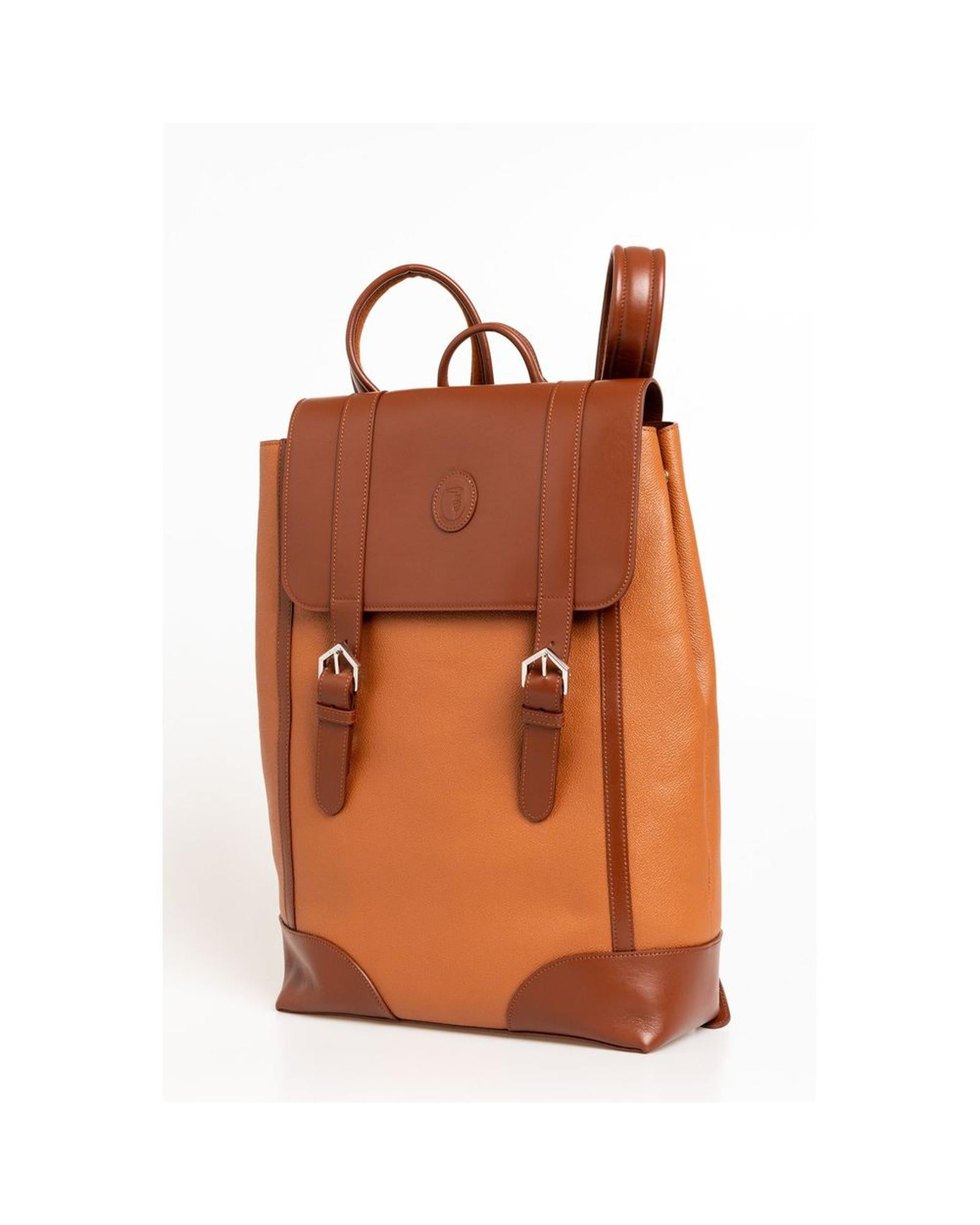 Trussardi Men's Brown Leather Backpack - One Size Secondary image