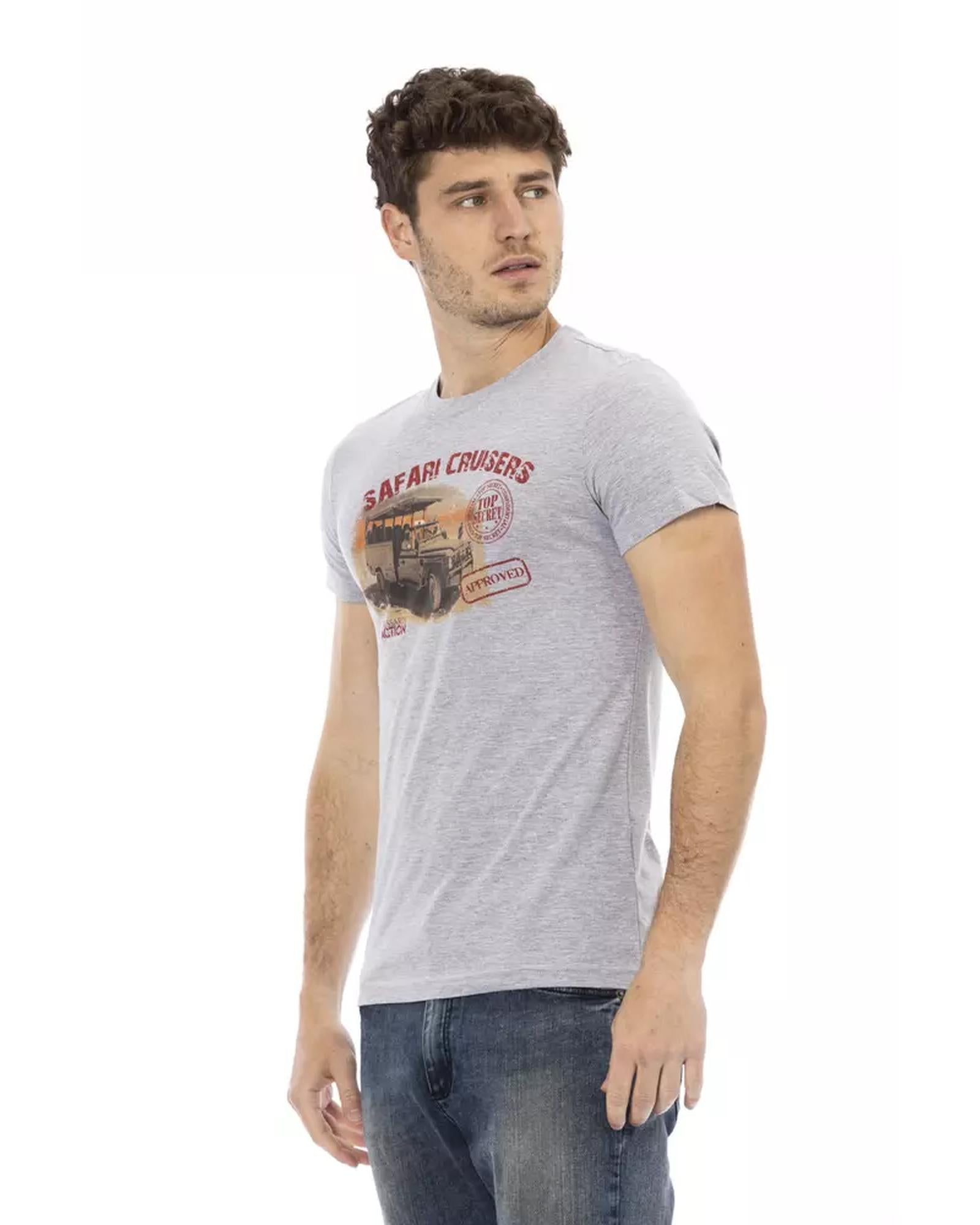 Short Sleeve Round Neck T-shirt with Front Print M Men Secondary image