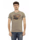 Front Print Round Neck T-Shirt L Men