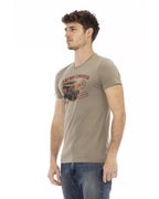 Front Print Round Neck T-Shirt XL Men