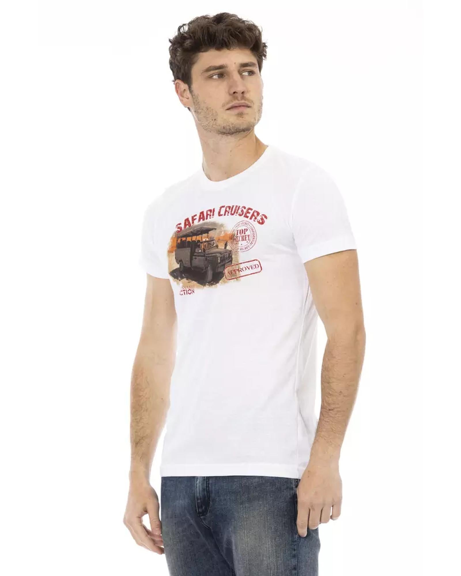 Short Sleeve T-shirt with Round Neck and Front Print XL Men Secondary image