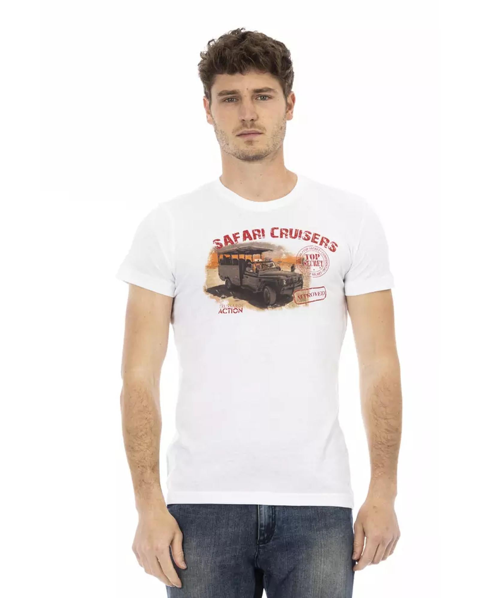Short Sleeve T-shirt with Round Neck and Front Print 2XL Men Main image