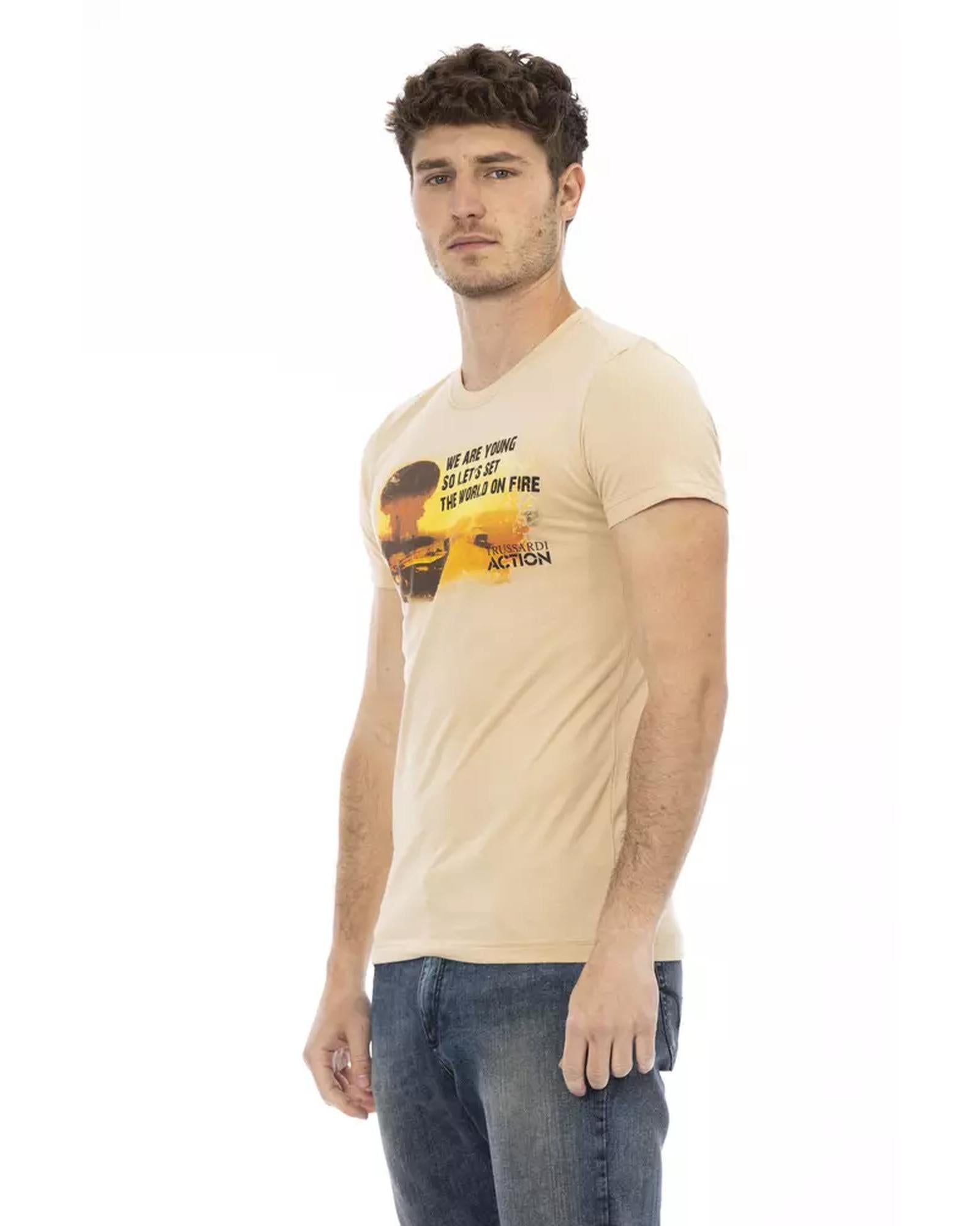 Printed Short Sleeve T-Shirt with Round Neck XL Men Secondary image