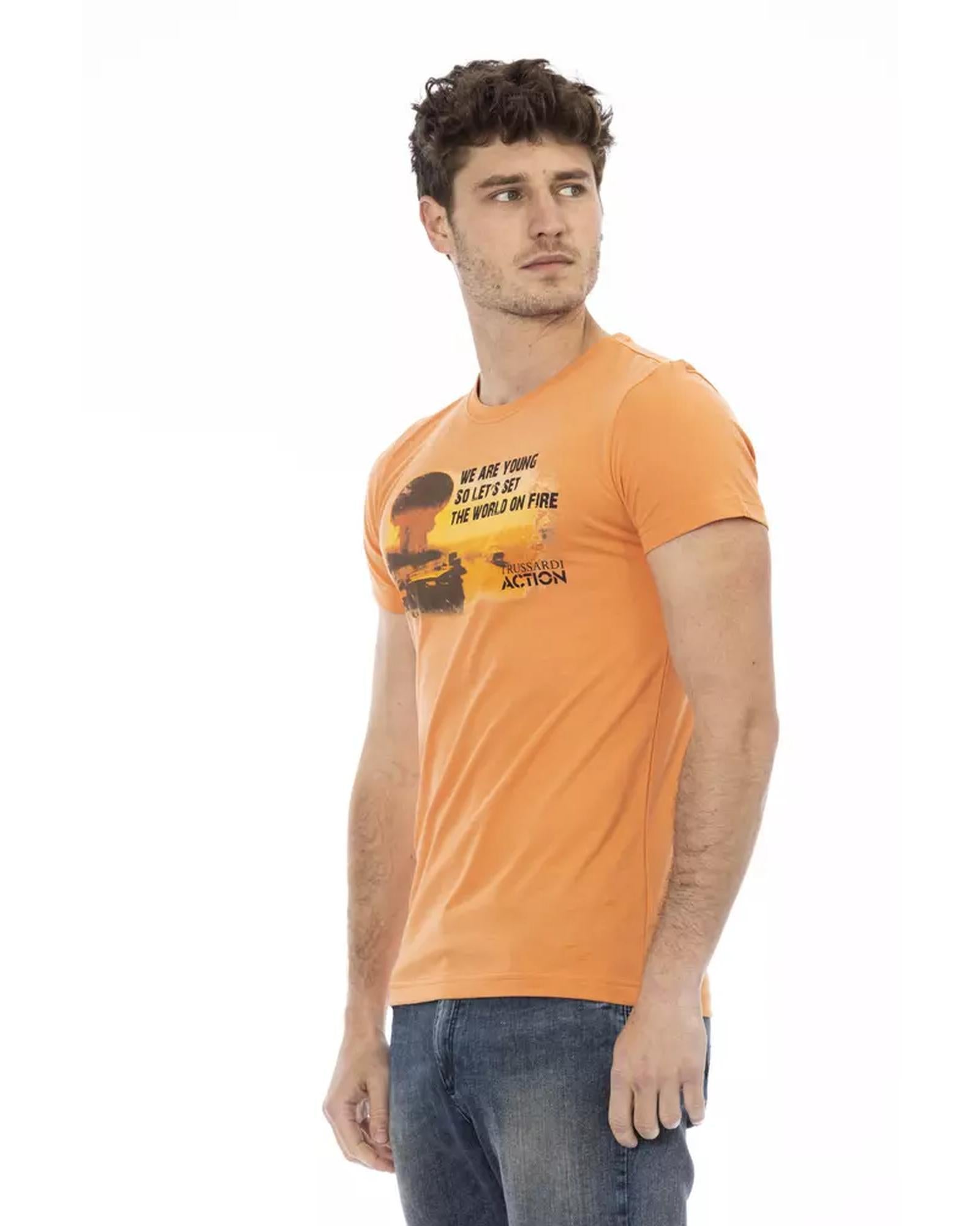 Short Sleeve T-shirt with Round Neck and Front Print XL Men Secondary image