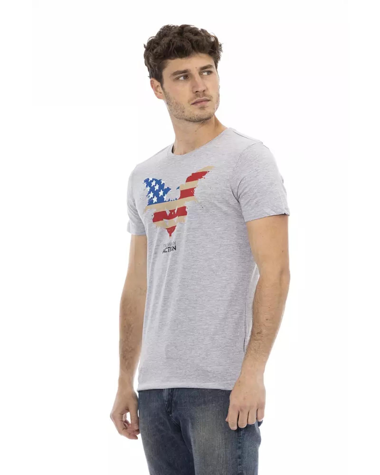 Short Sleeve Round Neck T-shirt with Front Print L Men Secondary image