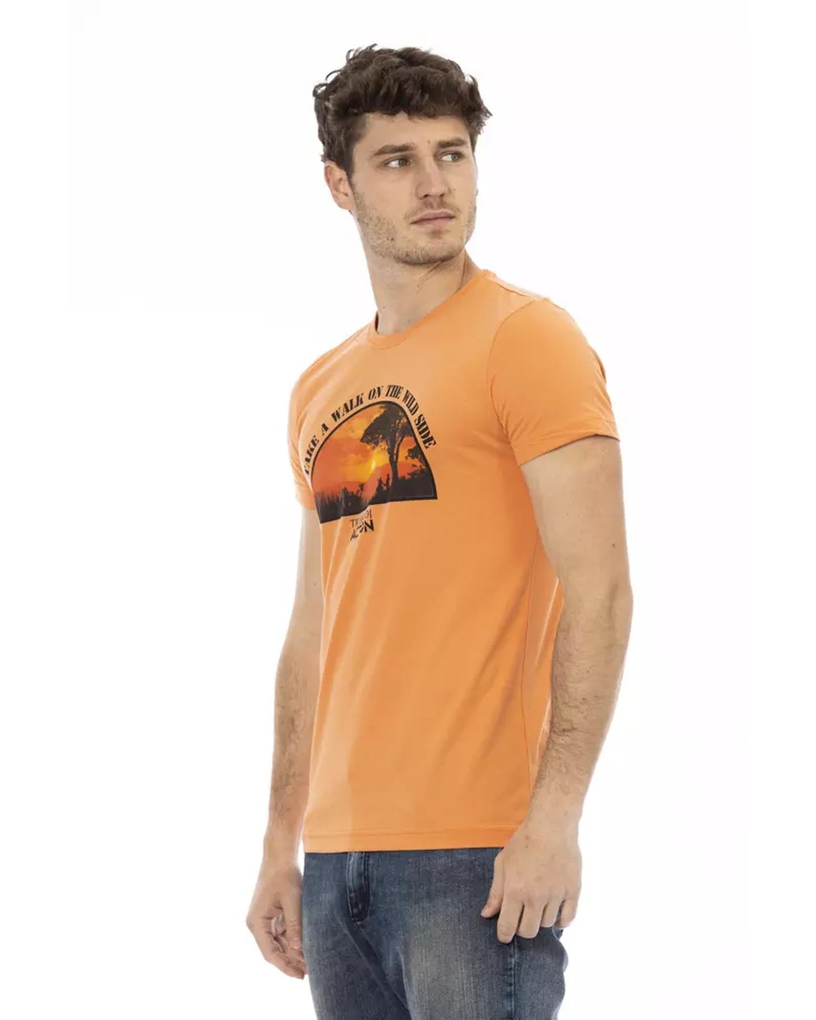 Short Sleeve T-shirt with Round Neck and Front Print XL Men Secondary image