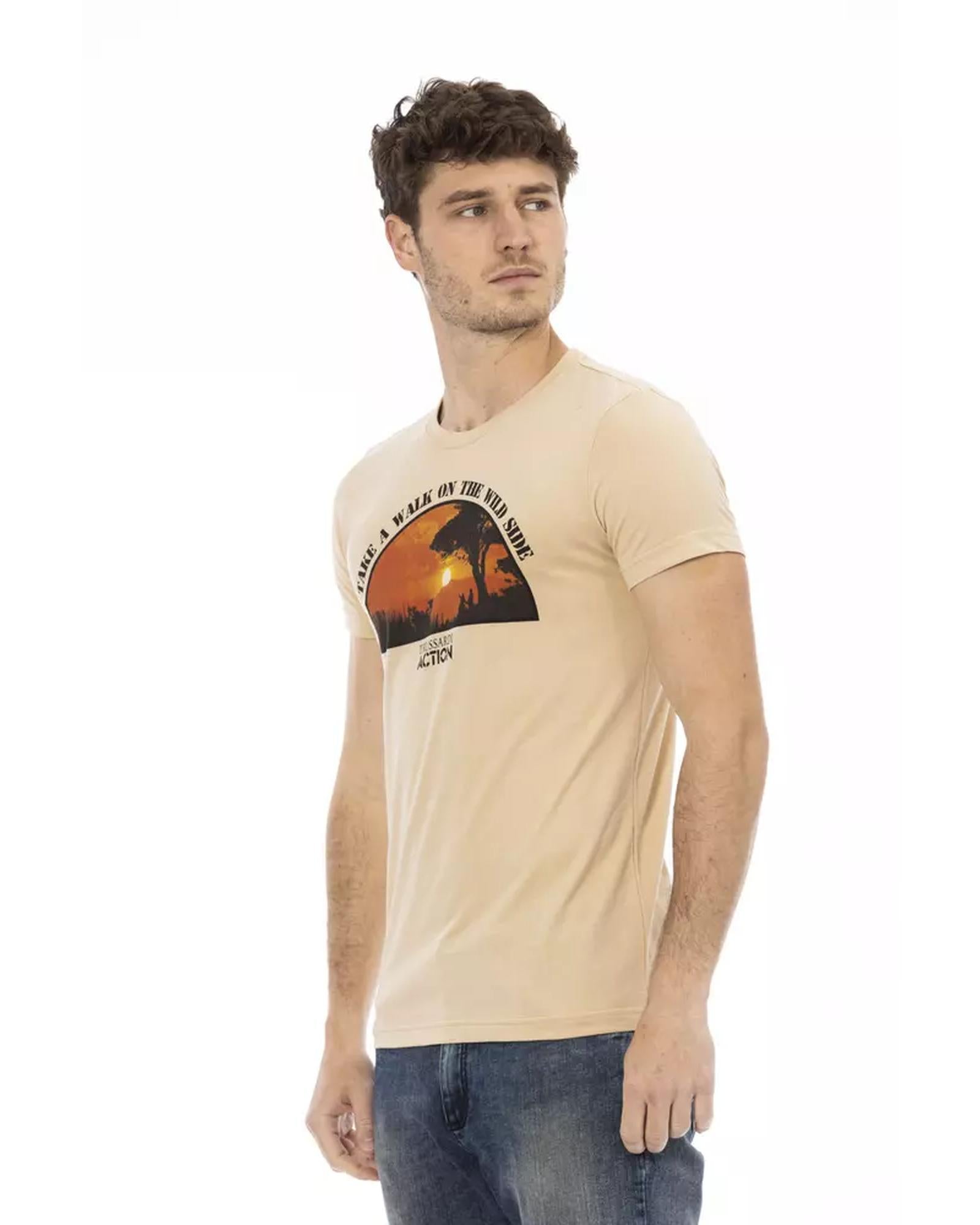 Short Sleeve T-shirt with Round Neck and Front Print 2XL Men Secondary image