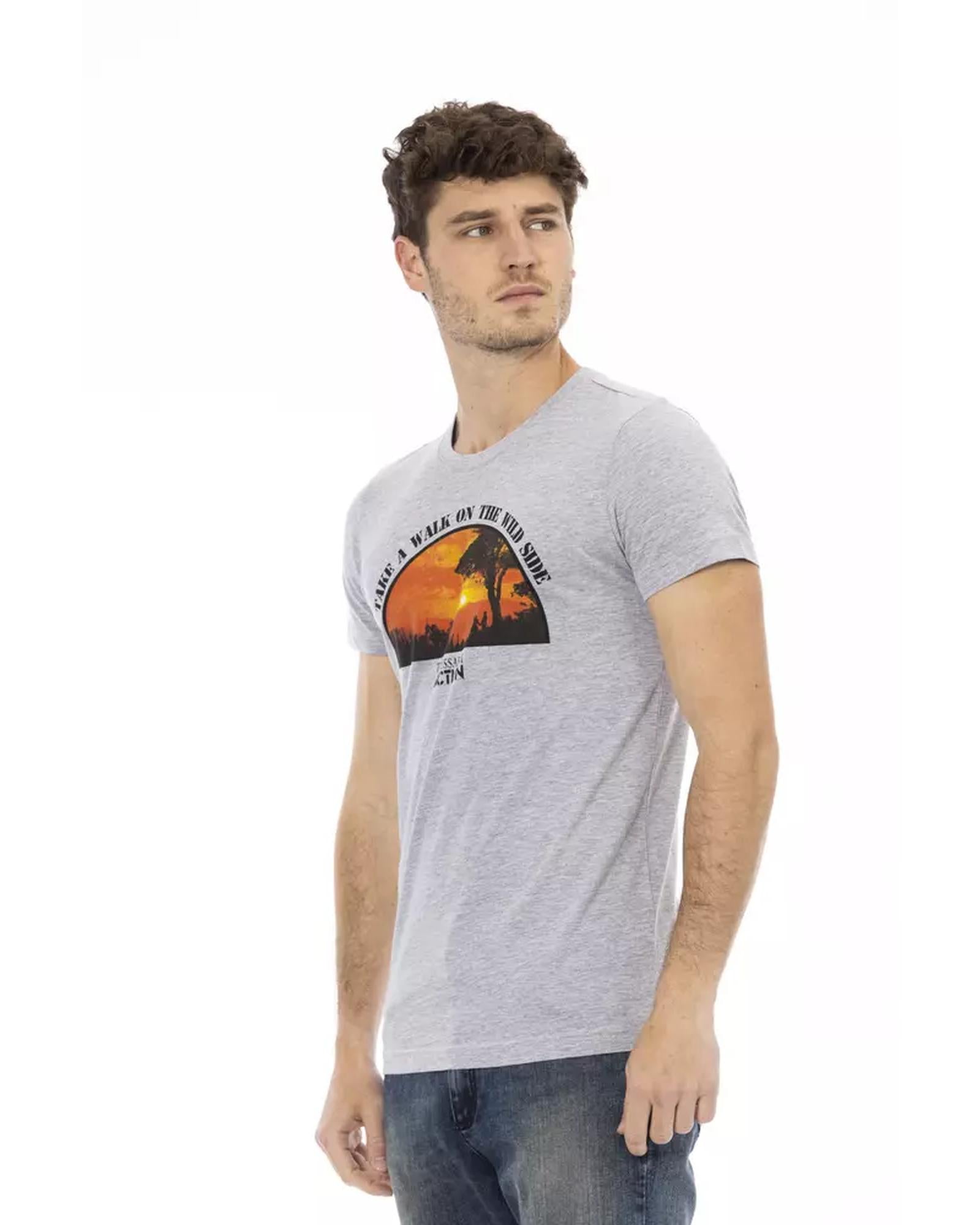 Short Sleeve T-shirt with Round Neck and Front Print XL Men Secondary image