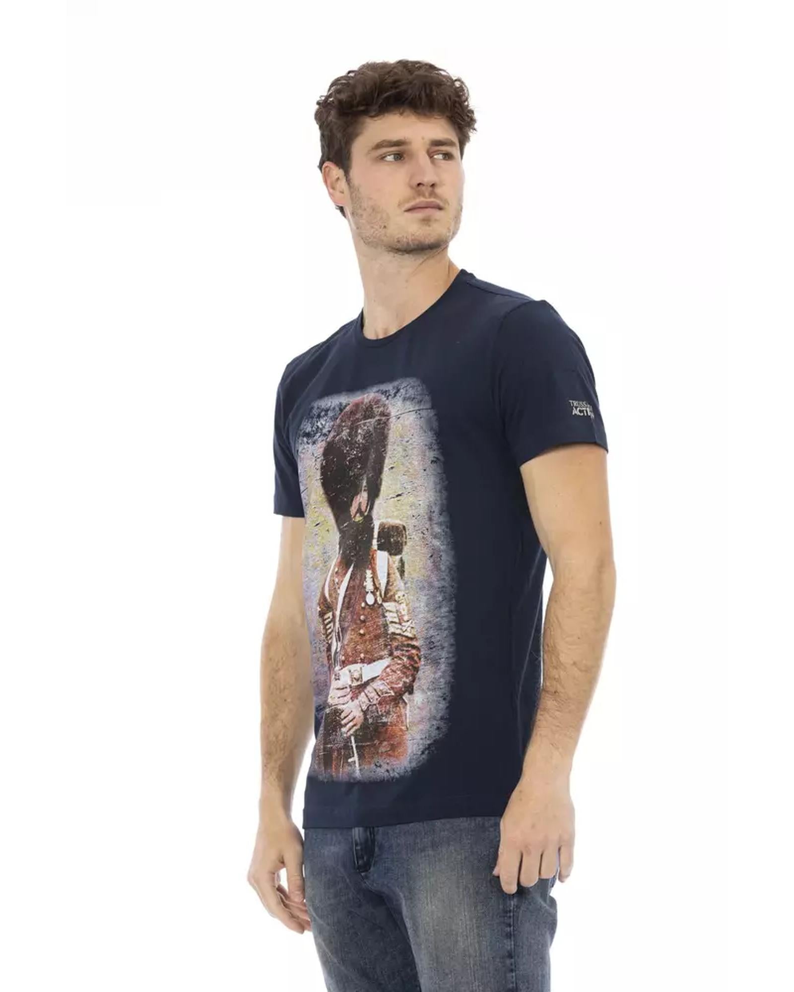 Short Sleeve T-shirt with Round Neck and Front Print L Men Secondary image
