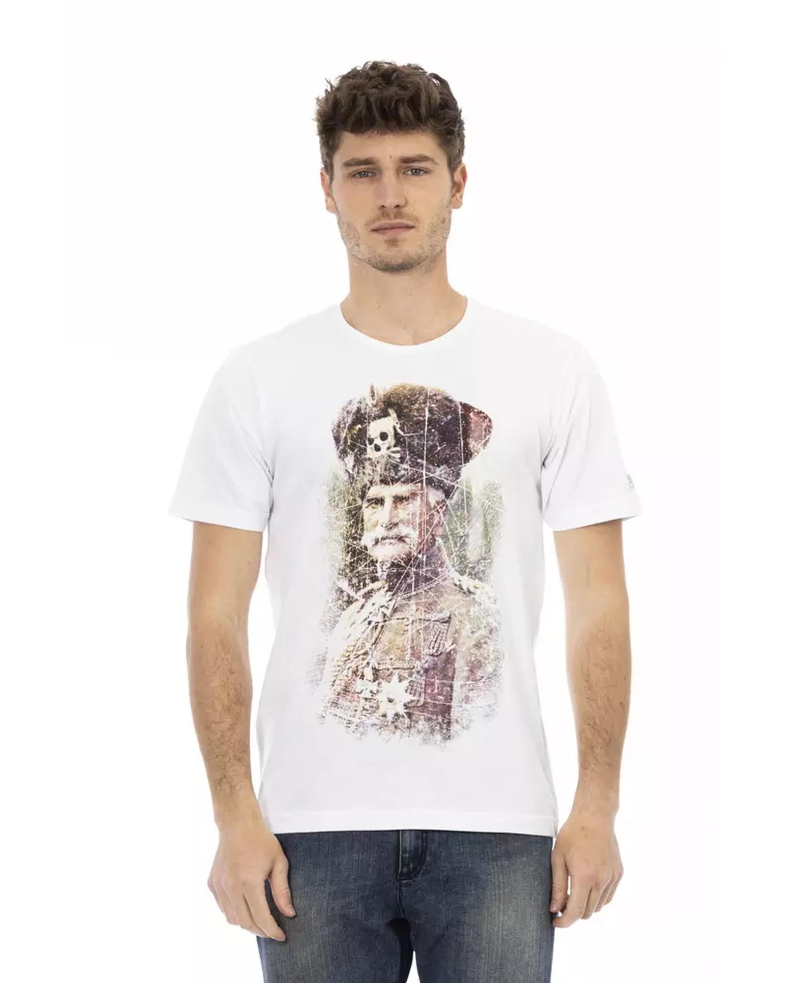 Short Sleeve Round Neck T-shirt with Front Print L Men Main image