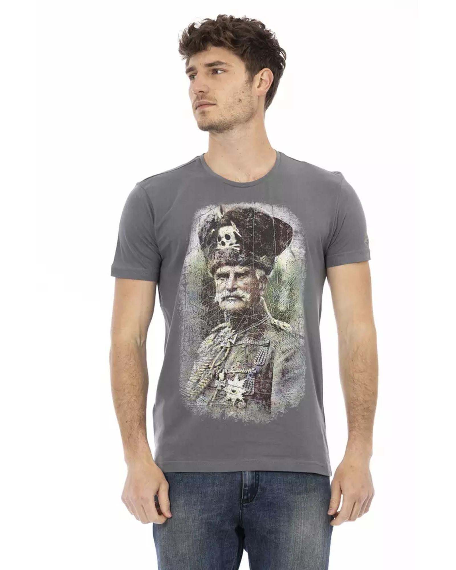 Short Sleeve T-shirt with Round Neck and Front Print L Men Main image