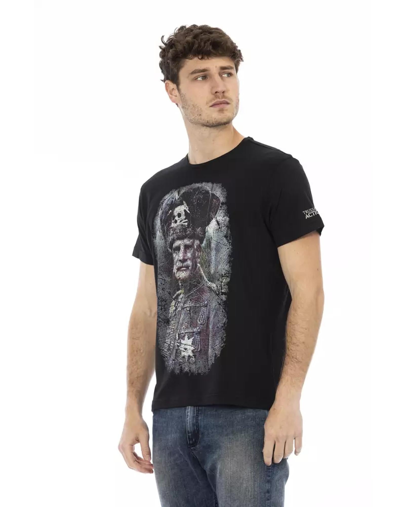 Short Sleeve Round Neck T-shirt with Front Print M Men Secondary image