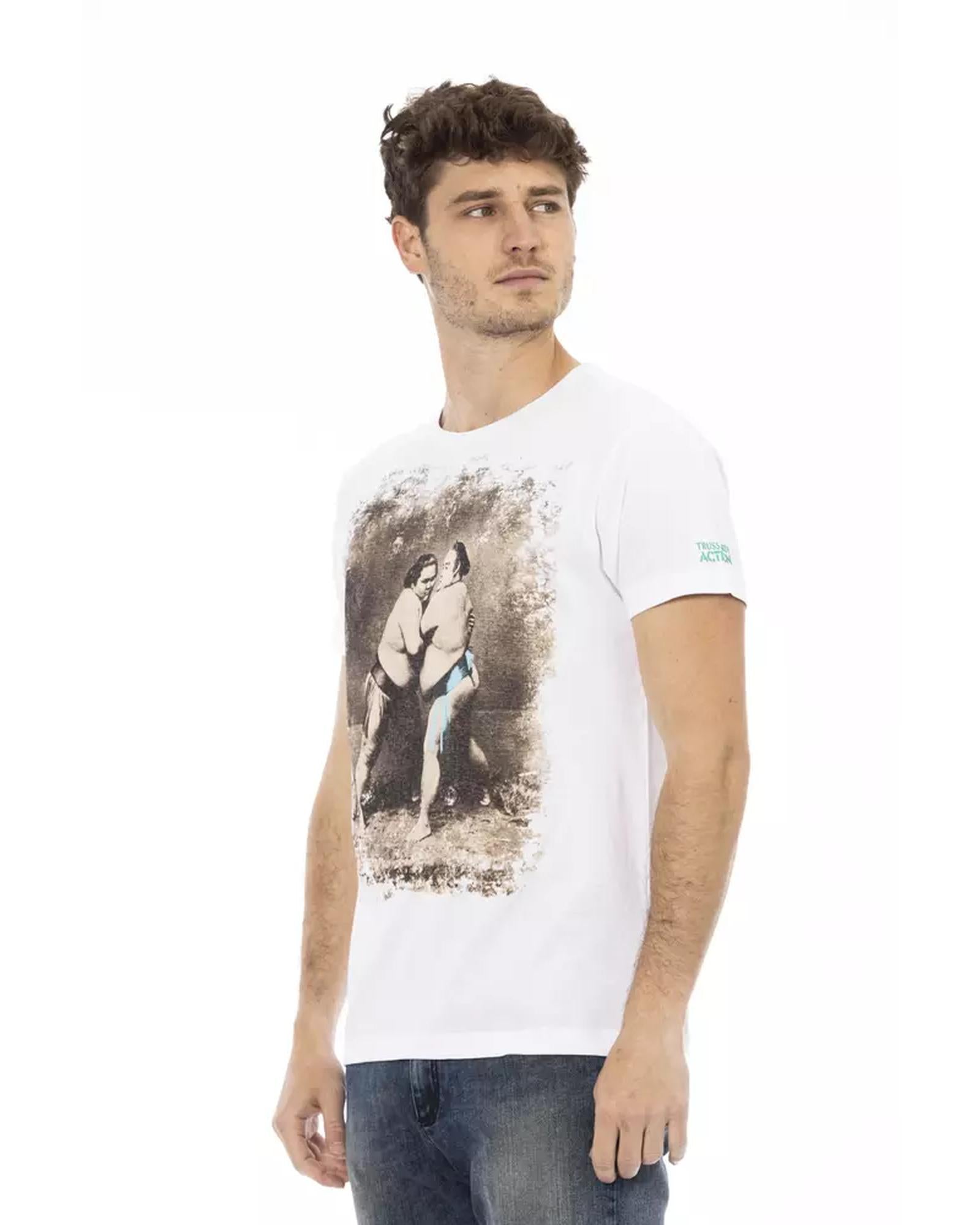 Short Sleeve T-shirt with Round Neck and Front Print L Men Secondary image