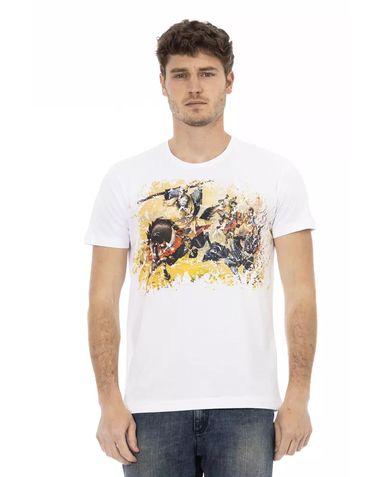 Short Sleeve T-shirt with Round Neck and Front Print XL Men Main image