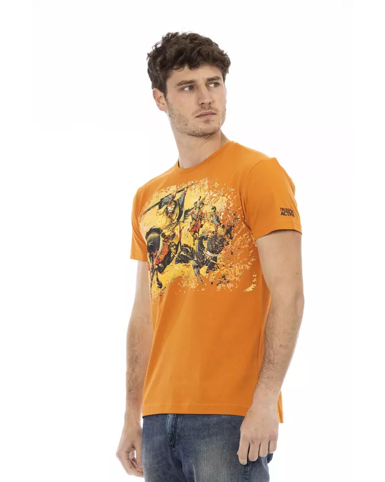 Printed Short Sleeve T-shirt with Round Neck 3XL Men Secondary image