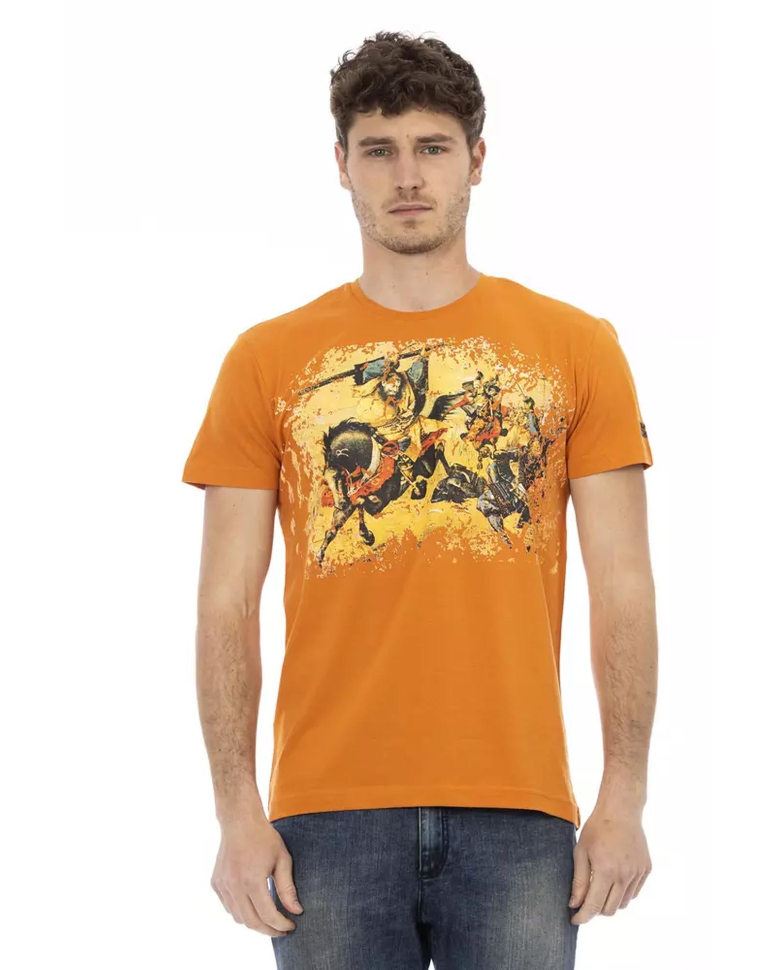 Printed Short Sleeve T-shirt with Round Neck M Men Main image