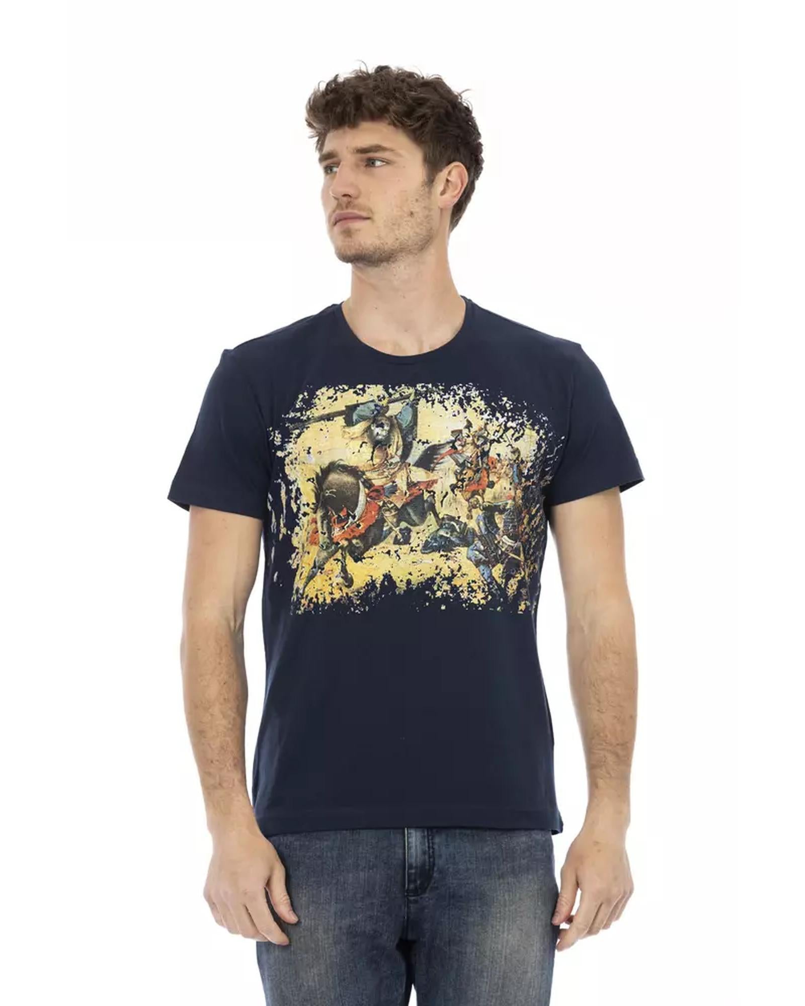 Short Sleeve T-shirt with Round Neck and Front Print 2XL Men Main image